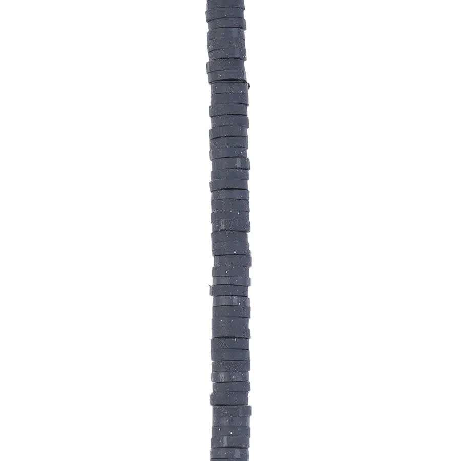 4mm Vinyl/Vulcanite Heishi Beads - Black