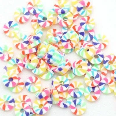 4mm Vinyl/Vulcanite Heishi Beads - Mixed Colors (Candy)