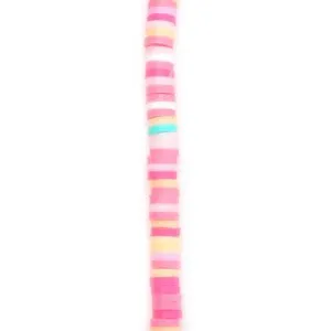 4mm Vinyl/Vulcanite Heishi Beads - Mixed Colors (Pink)