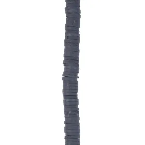 6mm Vinyl/Vulcanite Heishi Beads - Black