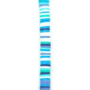 6mm Vinyl/Vulcanite Heishi Beads - Mixed Colors (Blue)