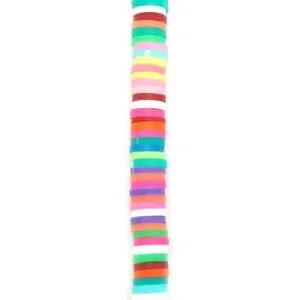 6mm Vinyl/Vulcanite Heishi Beads - Mixed Colors (Multi)