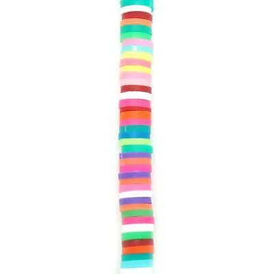 6mm Vinyl/Vulcanite Heishi Beads - Mixed Colors (Multi)