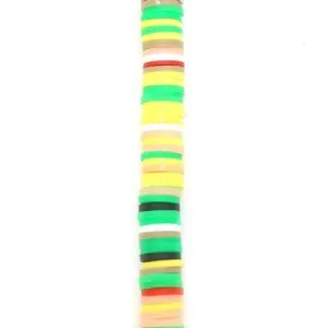 6mm Vinyl/Vulcanite Heishi Beads - Mixed Colors (Orange Green)