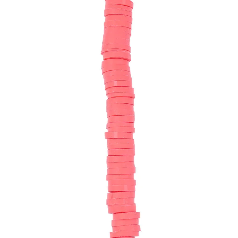 6mm Vinyl/Vulcanite Heishi Beads - Red