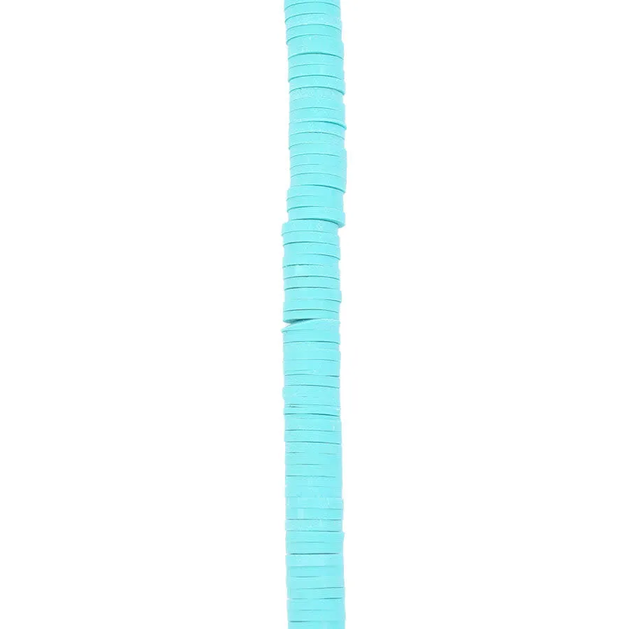 6mm Vinyl/Vulcanite Heishi Beads - Turquoise