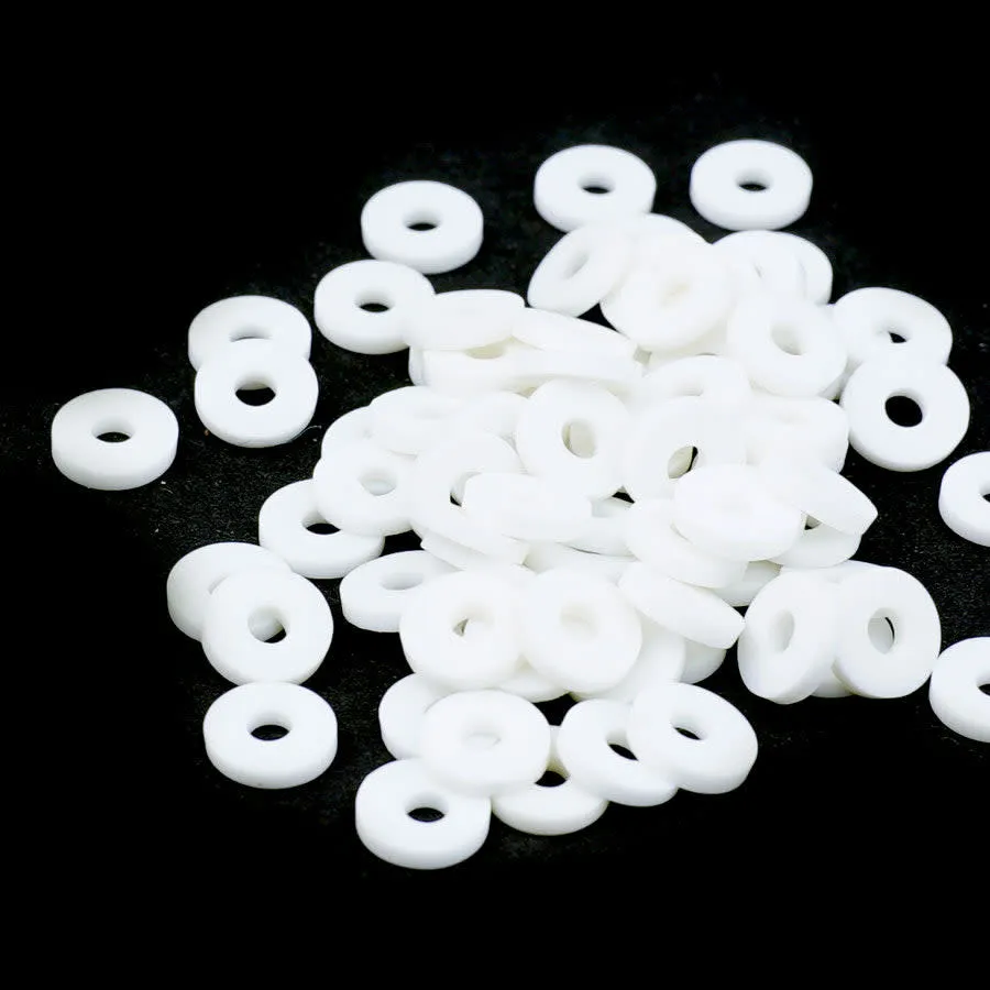 6mm Vinyl/Vulcanite Heishi Beads - White