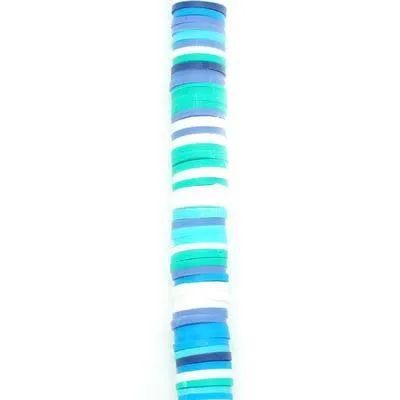 8mm Vinyl/Vulcanite Heishi Beads - Mixed Colors (Blue)