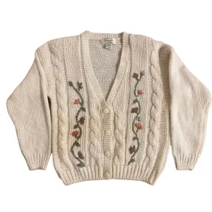 90s VINTAGE EMBROIDERED KNIT CARDIGAN