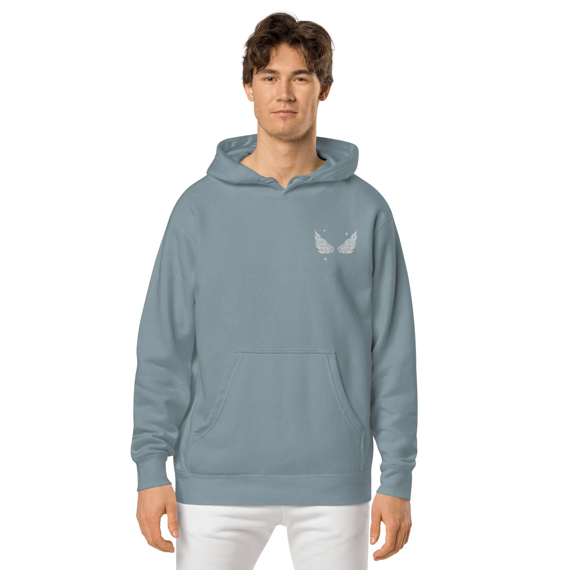 Angel Wing Design Unisex Pigment-Dyed Hoodie, lioness-love
