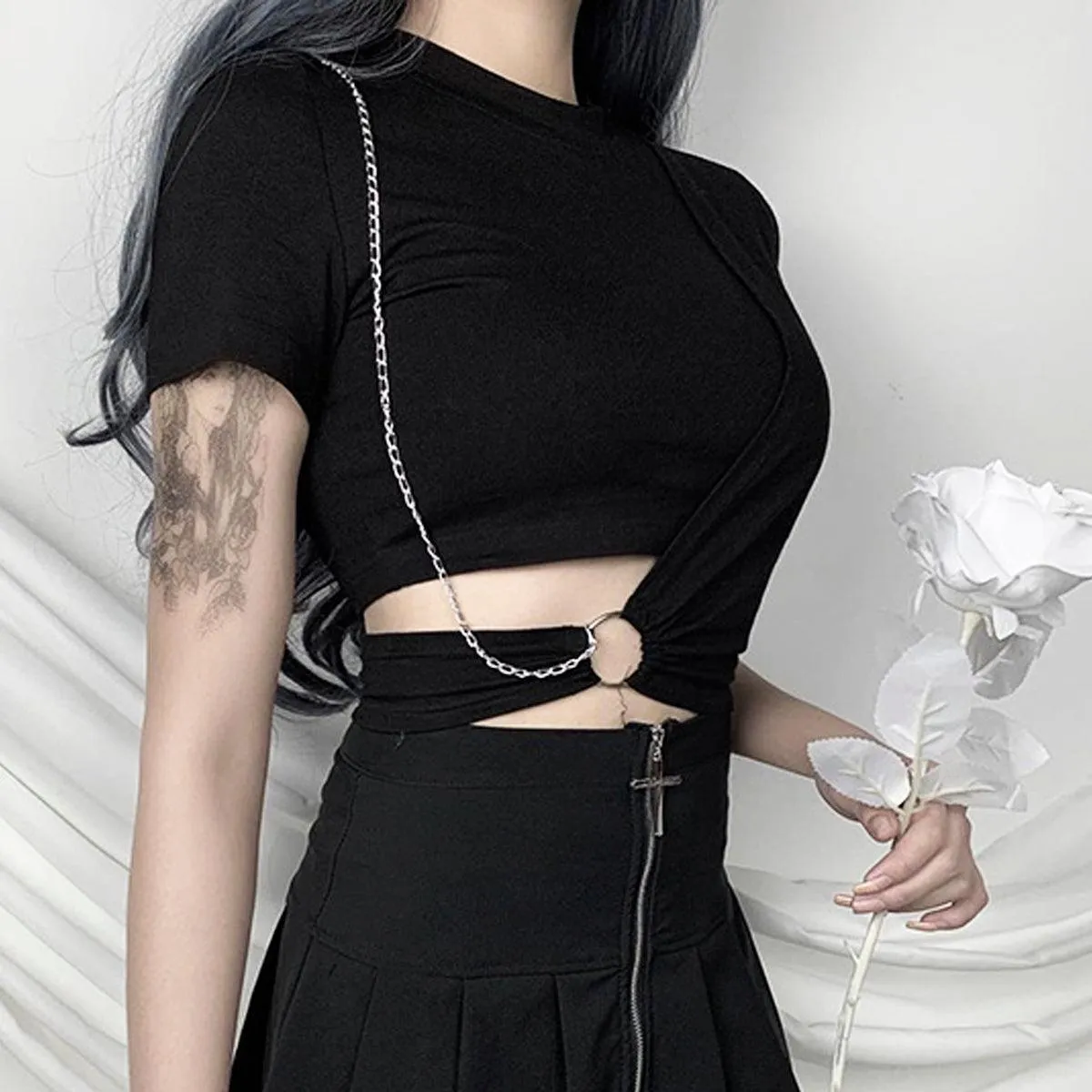 Black Aesthetic Crop Top