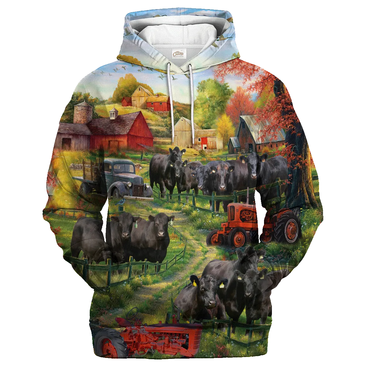 Blank Angus Farm In The Fall Hoodie