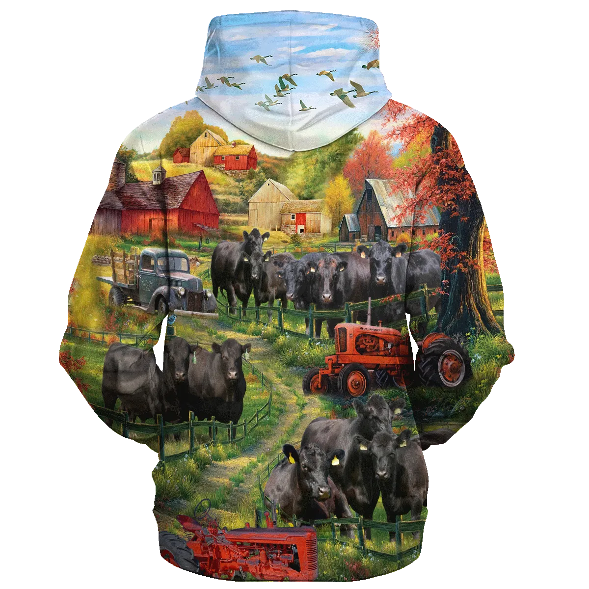 Blank Angus Farm In The Fall Hoodie