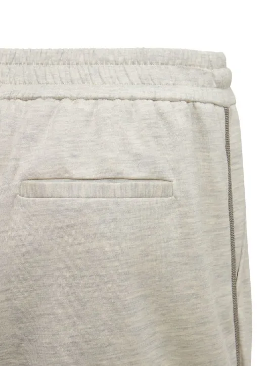 Brunello Cucinelli   Cotton blend jersey wide leg pants 
