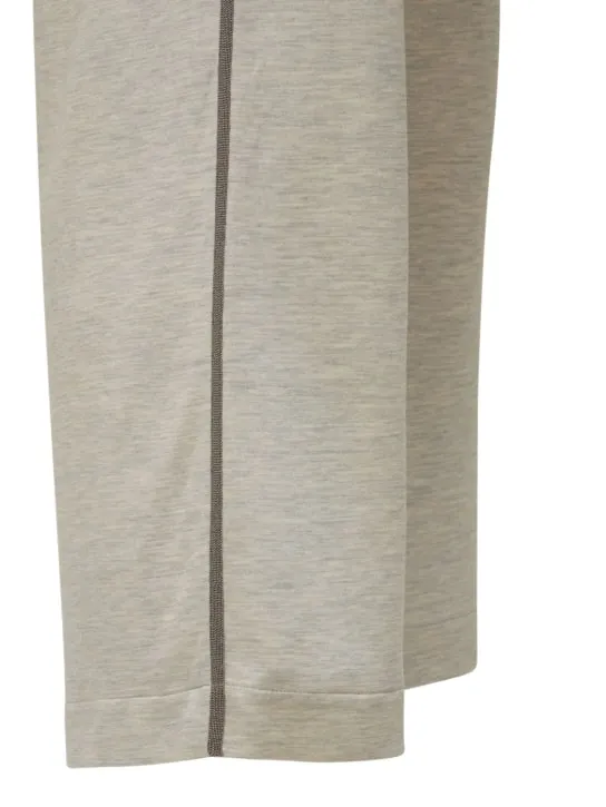 Brunello Cucinelli   Cotton blend jersey wide leg pants 