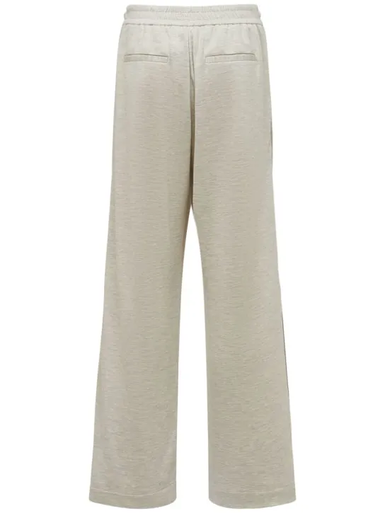Brunello Cucinelli   Cotton blend jersey wide leg pants 