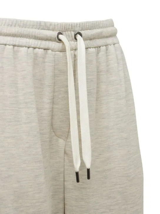 Brunello Cucinelli   Cotton blend jersey wide leg pants 