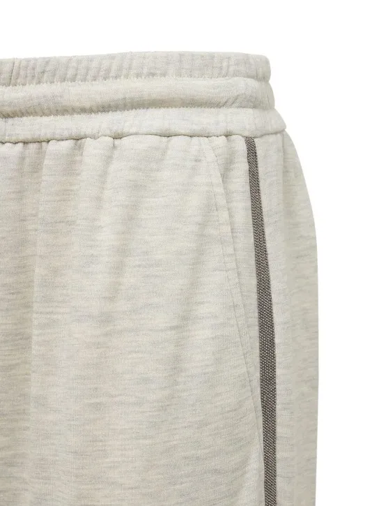 Brunello Cucinelli   Cotton blend jersey wide leg pants 