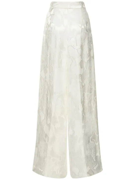 Dries Van Noten   Brocade satin jacquard wide leg pants 