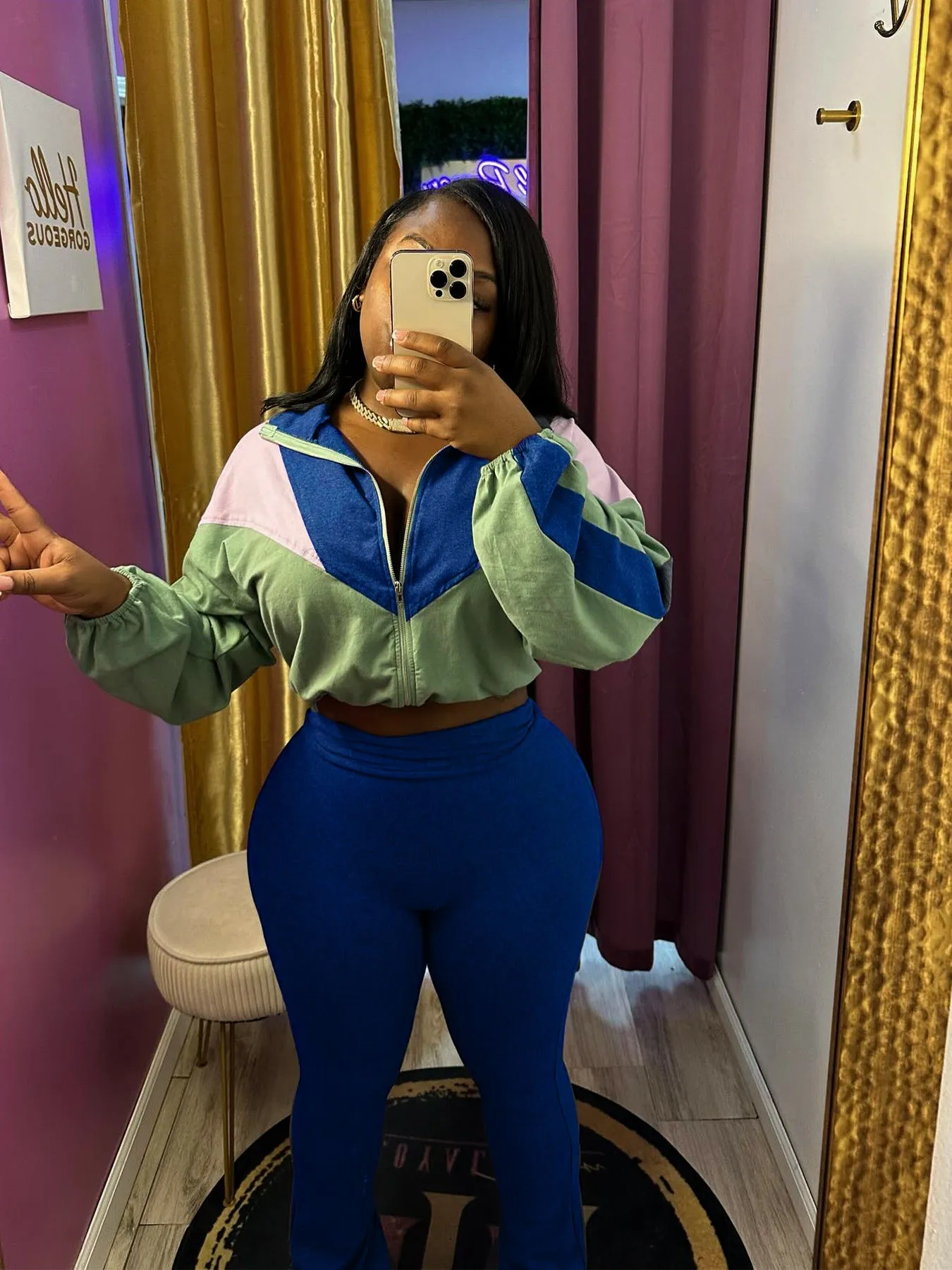 Fashion color blocking set AY3604