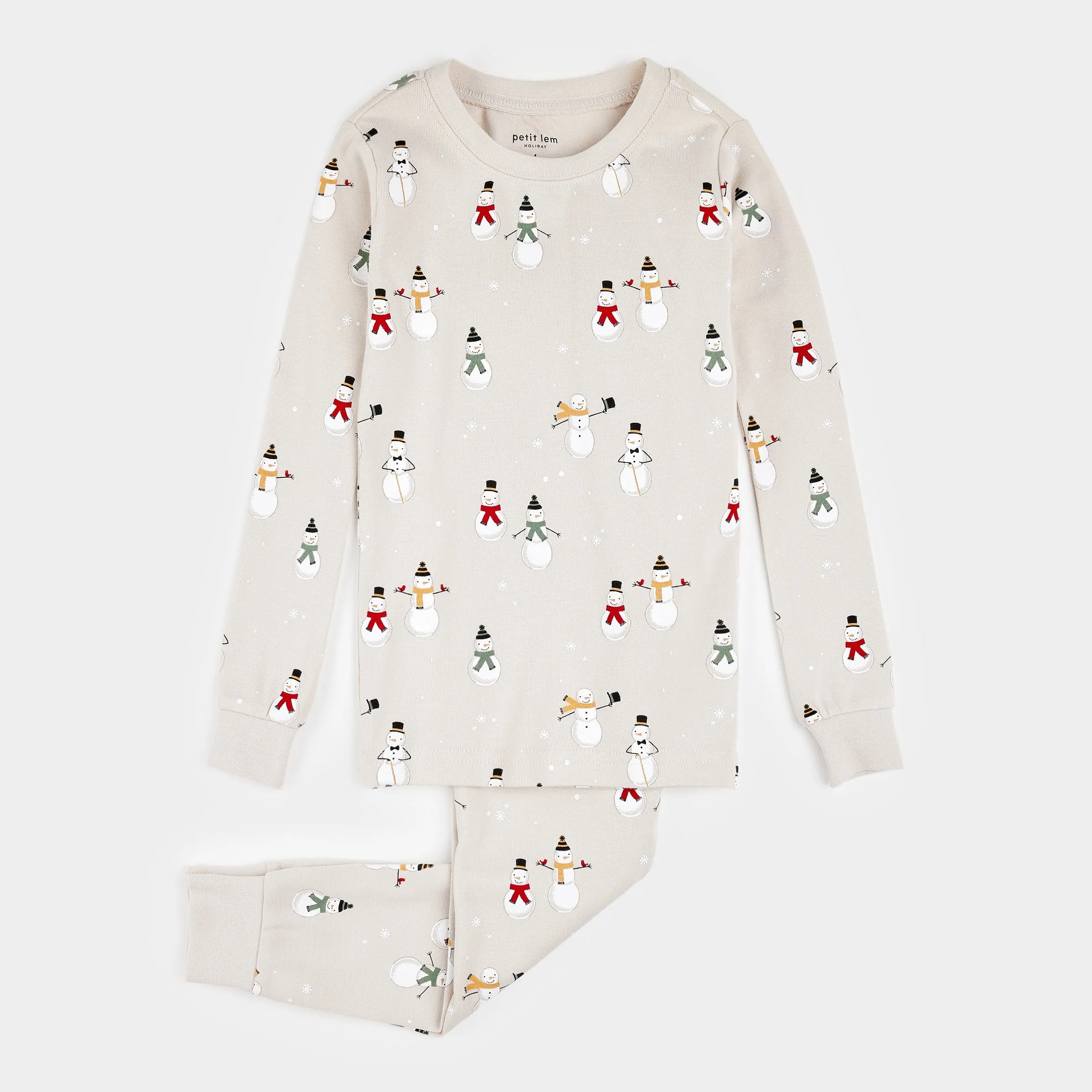 Frosty Festivities Print on Crème PJ Set