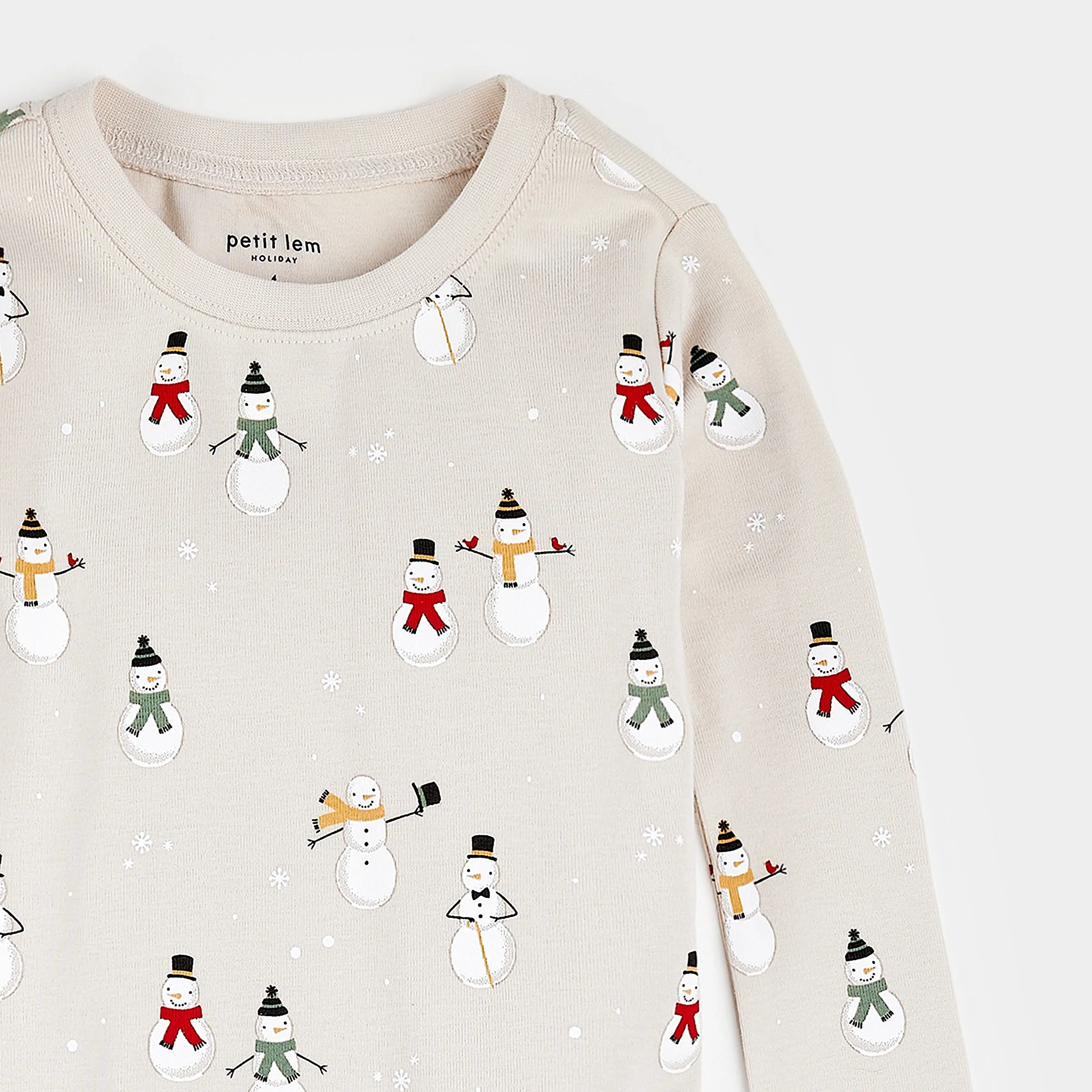 Frosty Festivities Print on Crème PJ Set