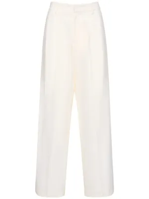Giuseppe Di Morabito   Twisted light wool double wide pants 