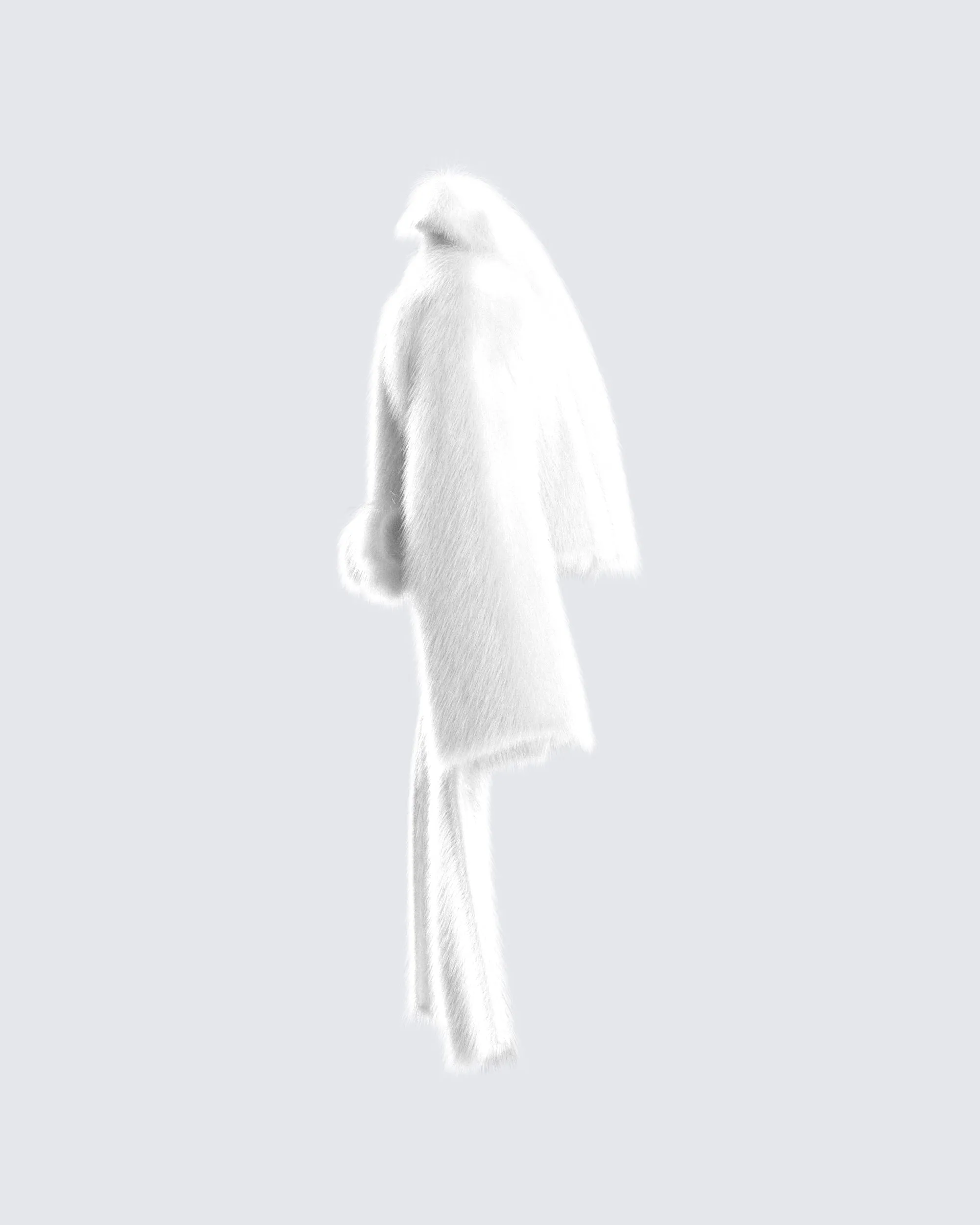 Hollis White Vegan Fur Coat