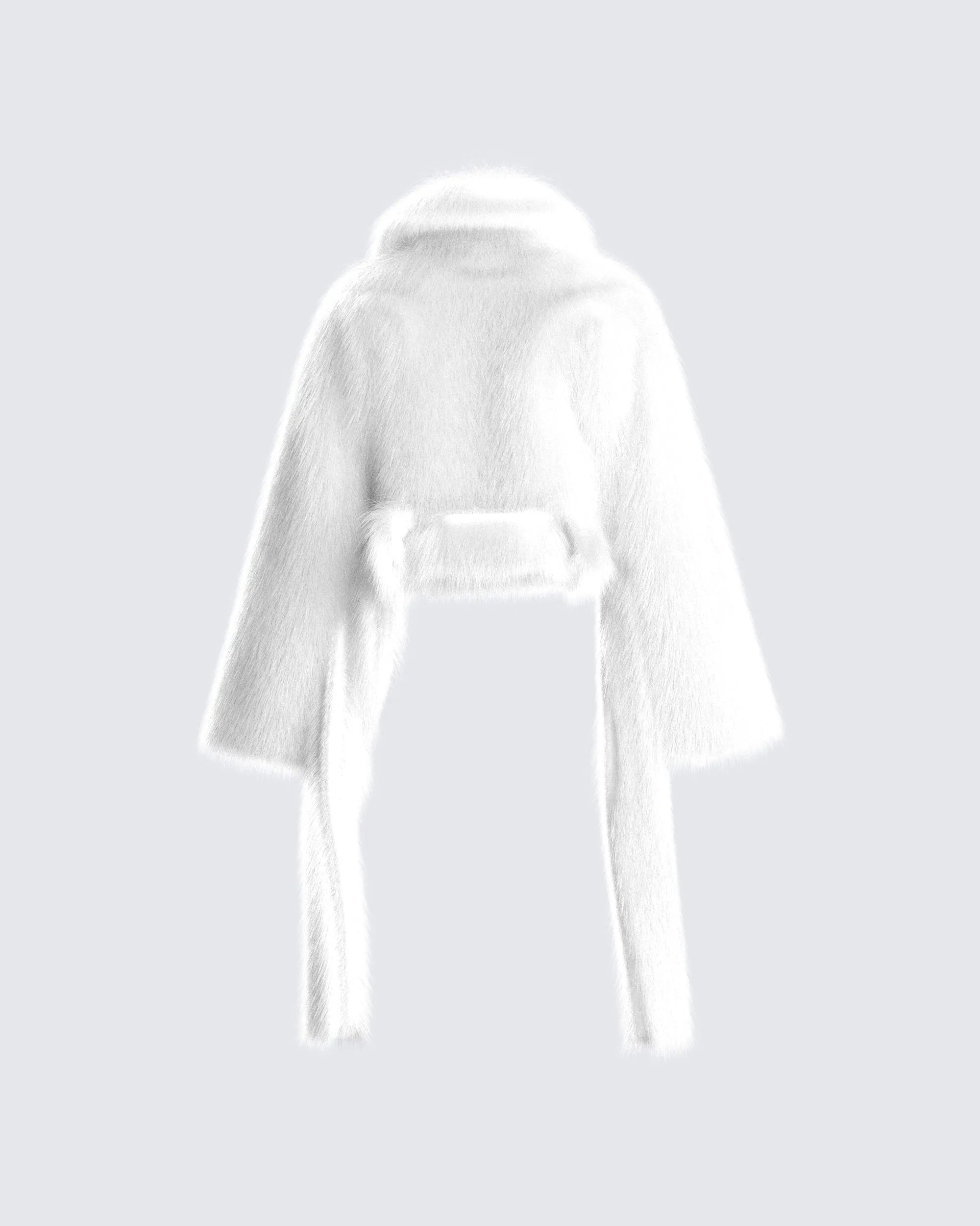 Hollis White Vegan Fur Coat