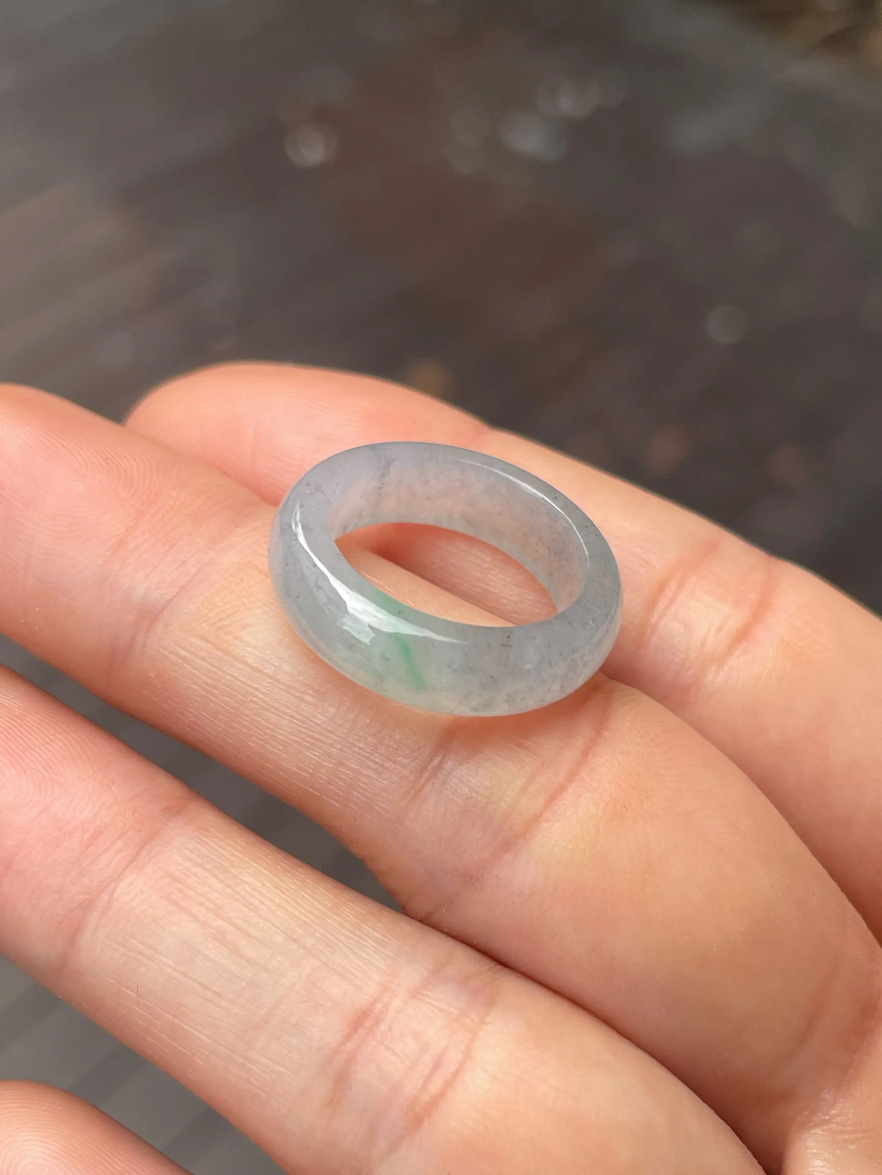 Icy Black Jade Abacus Ring | HK 11.5 (NJR283)