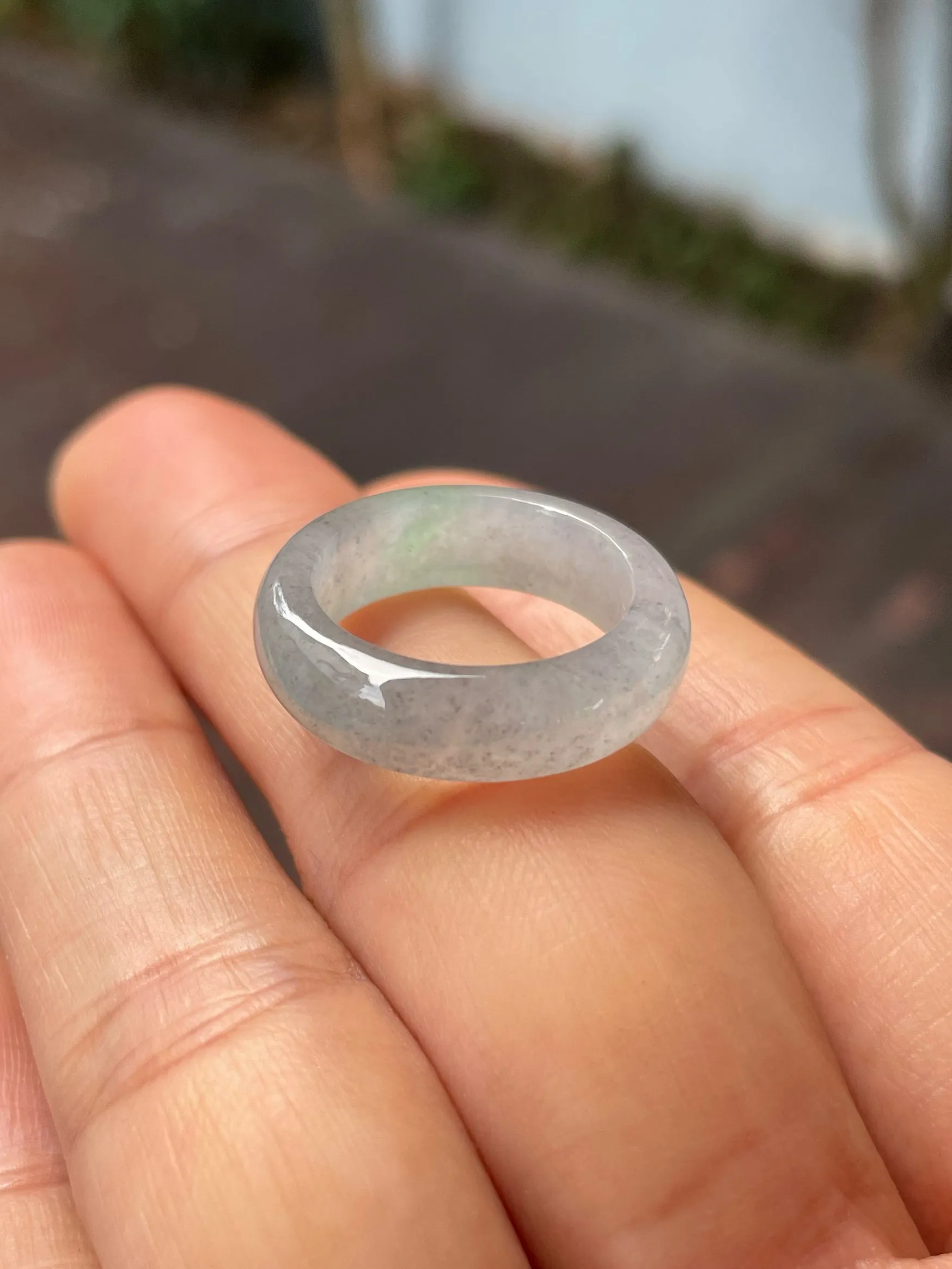 Icy Black Jade Abacus Ring | HK 11.5 (NJR283)