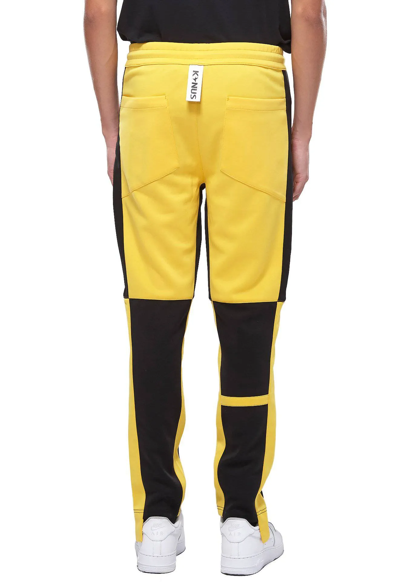 Konus Men's Color Blocked Track pants in Yellow