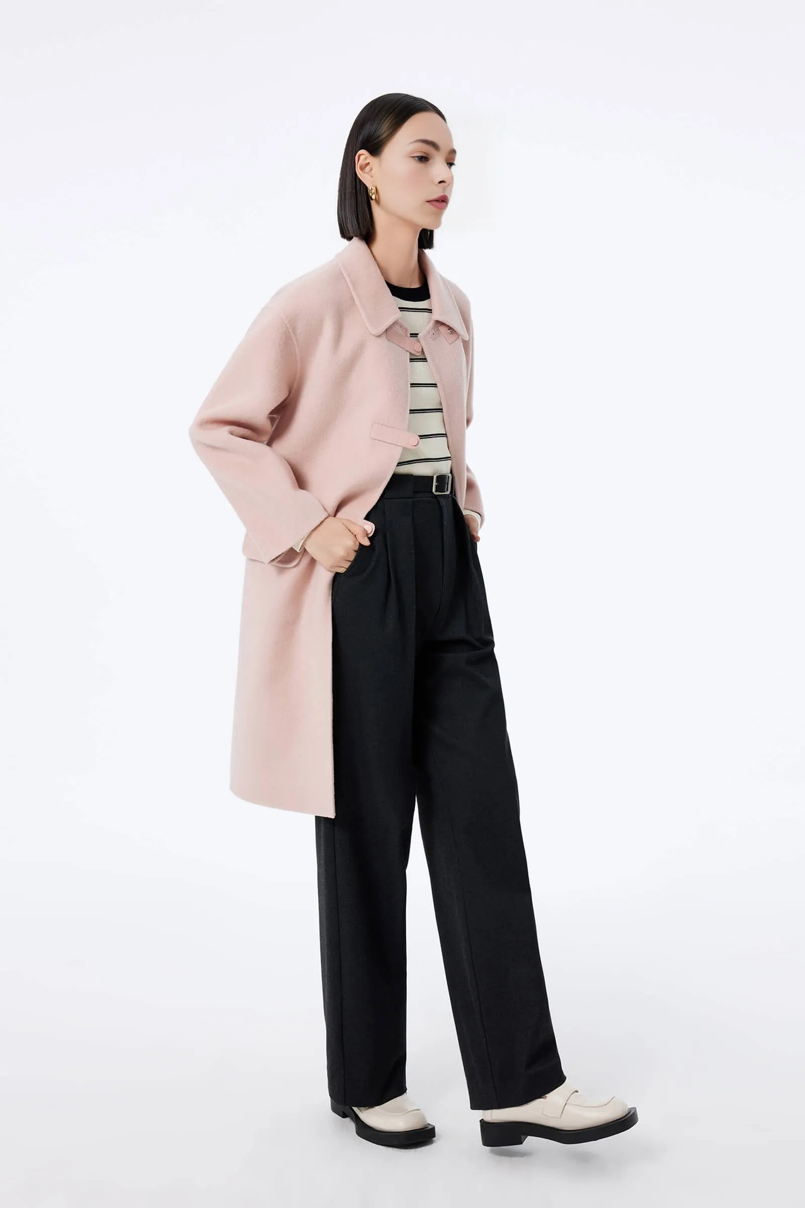 LILY Woolen Coat with Sheep Wool