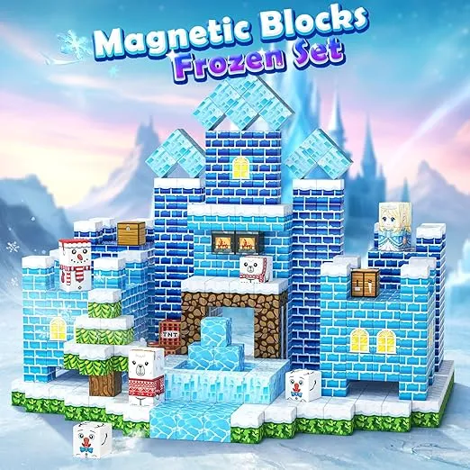 Magnetic Blocks Frozen Toys for Girls - Build Mine Magnet World Set Toys for Boys & Girls Ages
