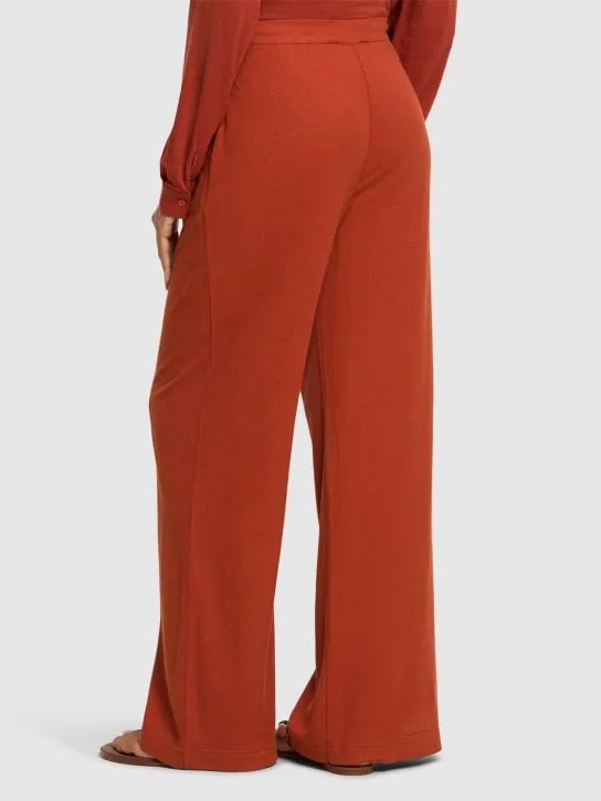 Max Mara   Brina linen blend jersey straight pants 