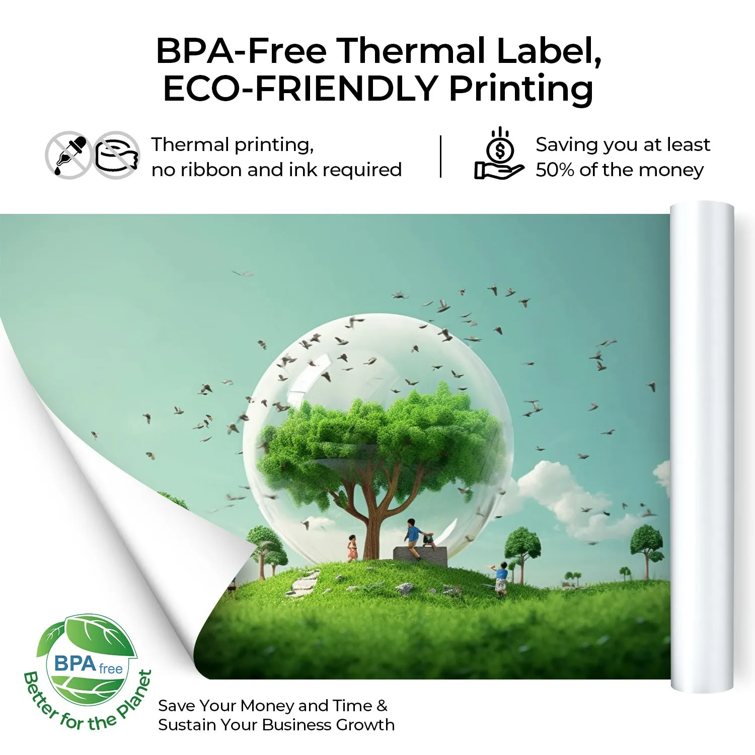 MUNBYN A4 Thermal Paper 3 Rolls for ITP01 / ITP04