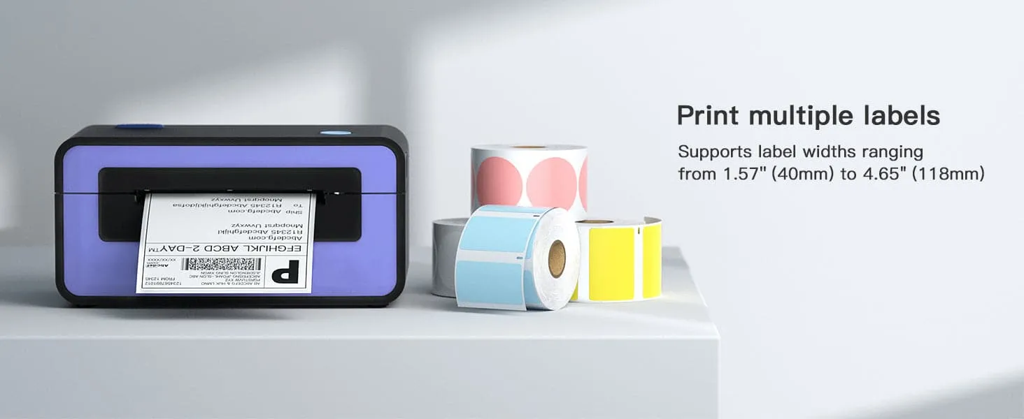 POLONO PL60 Thermal Label Printer - 4x6 Shipping Label Printer, Compatible with Amazon, Shopify, eBay, Etsy, Royal Mail, FedEx, UPS