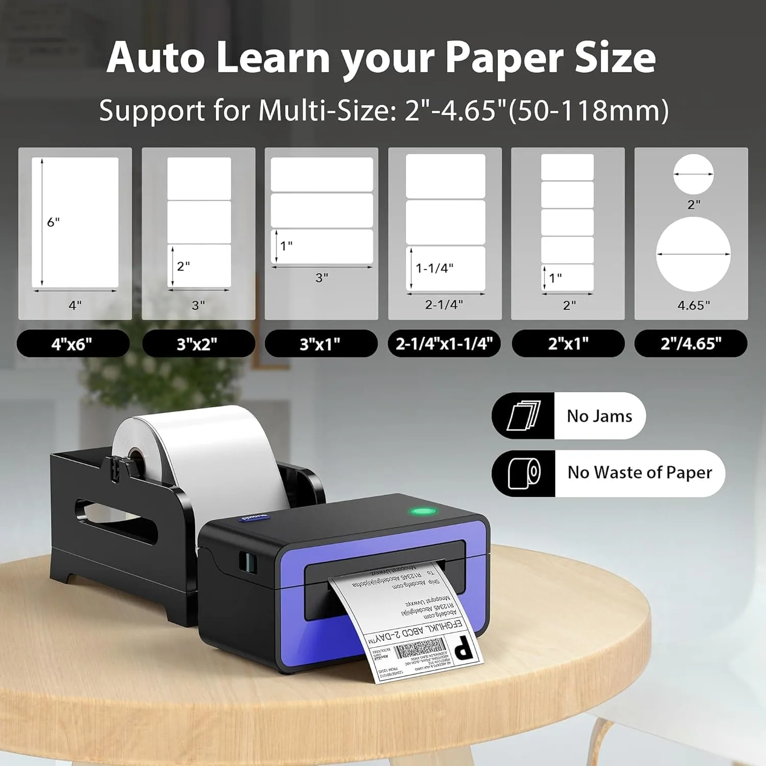 POLONO PL60 Thermal Label Printer - 4x6 Shipping Label Printer, Compatible with Amazon, Shopify, eBay, Etsy, Royal Mail, FedEx, UPS