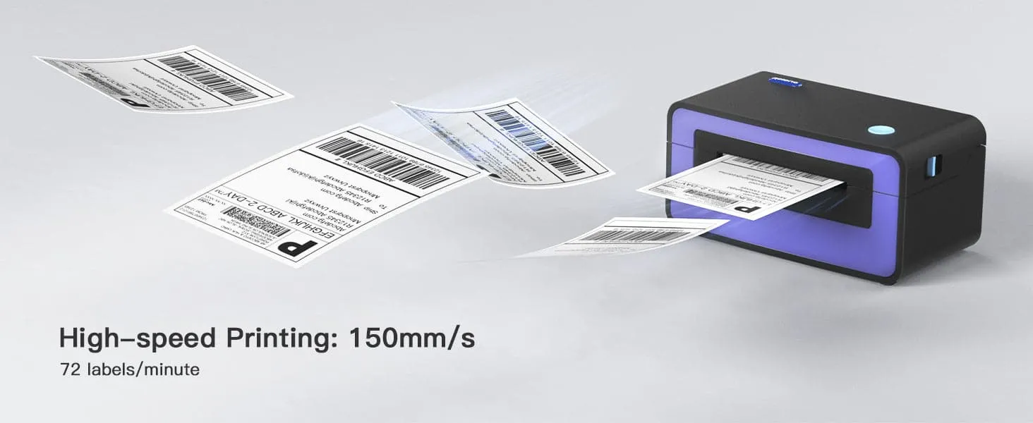 POLONO PL60 Thermal Label Printer - 4x6 Shipping Label Printer, Compatible with Amazon, Shopify, eBay, Etsy, Royal Mail, FedEx, UPS