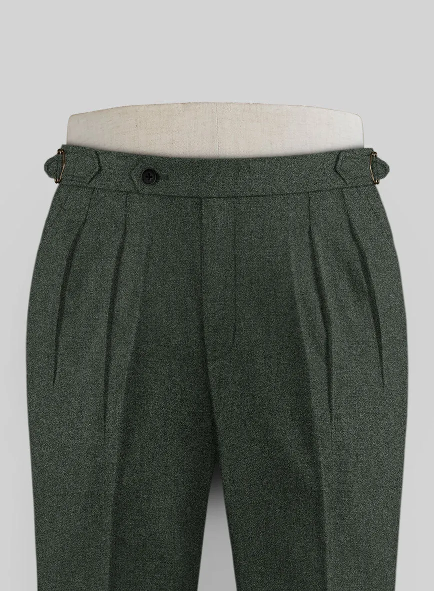 Rope Weave Green Highland Tweed Trousers