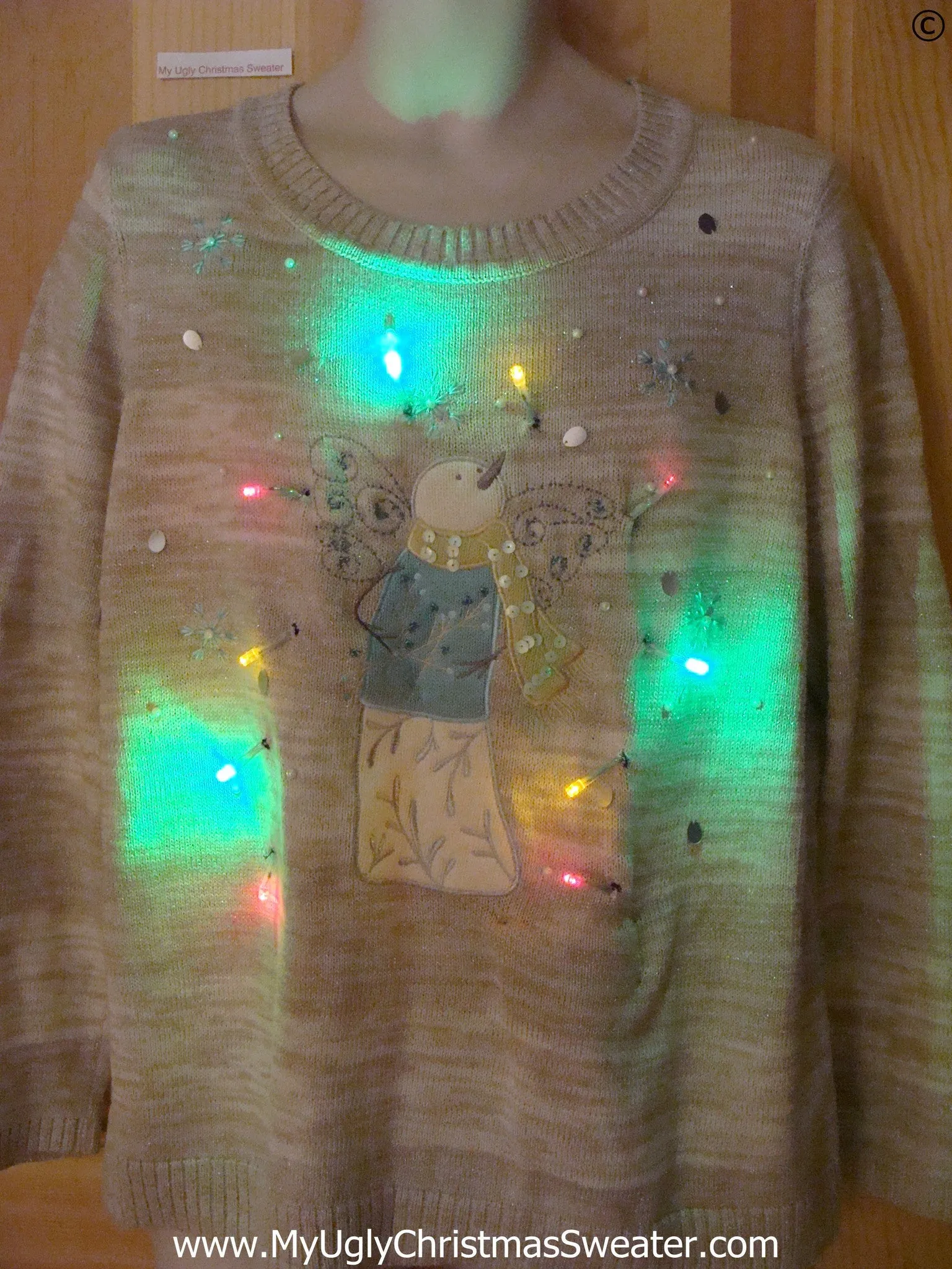 Snowman Christmas Sweater with Lights (g248)