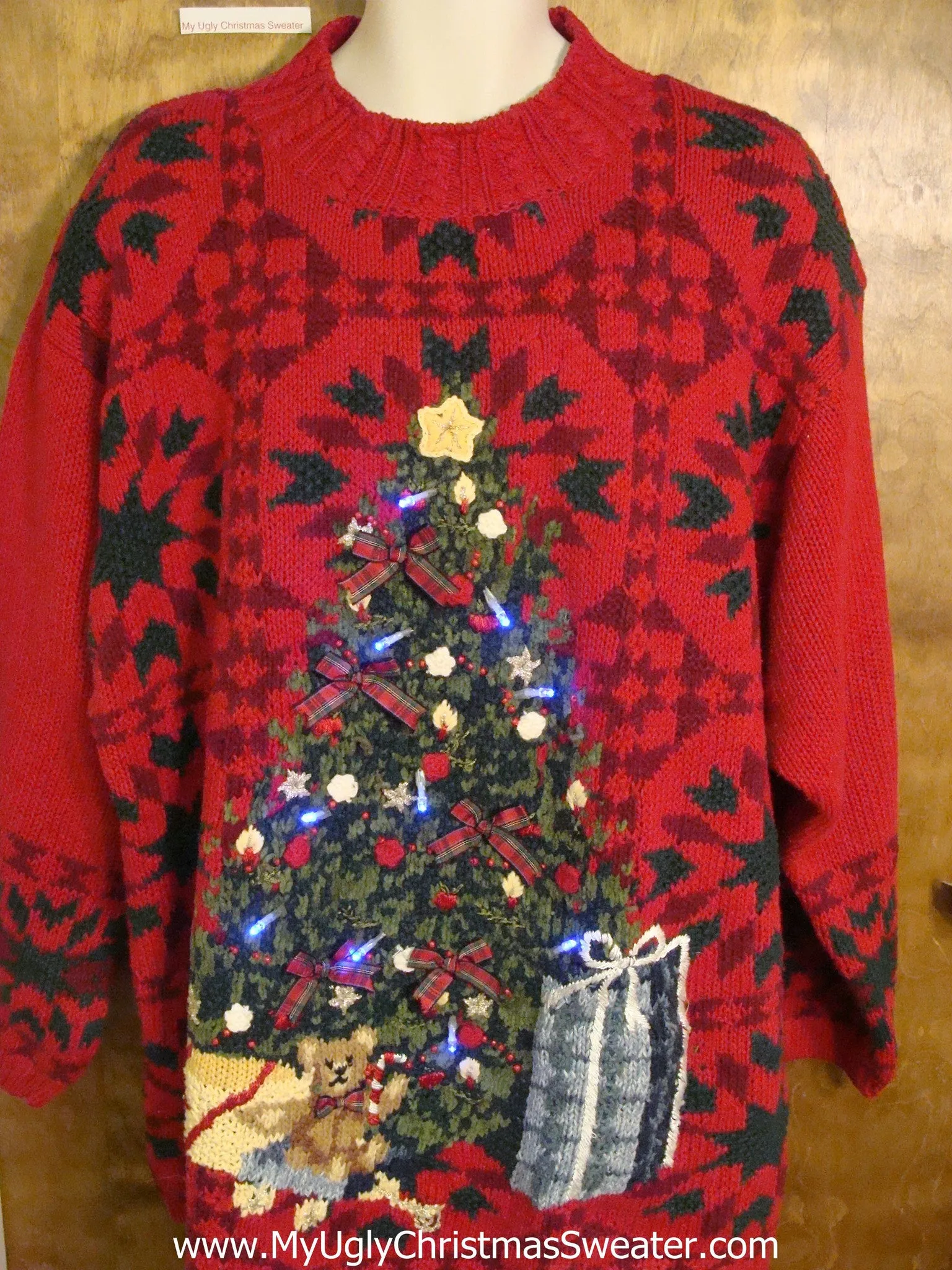 Super Sized Light Up Ugly Xmas Sweater with Tree