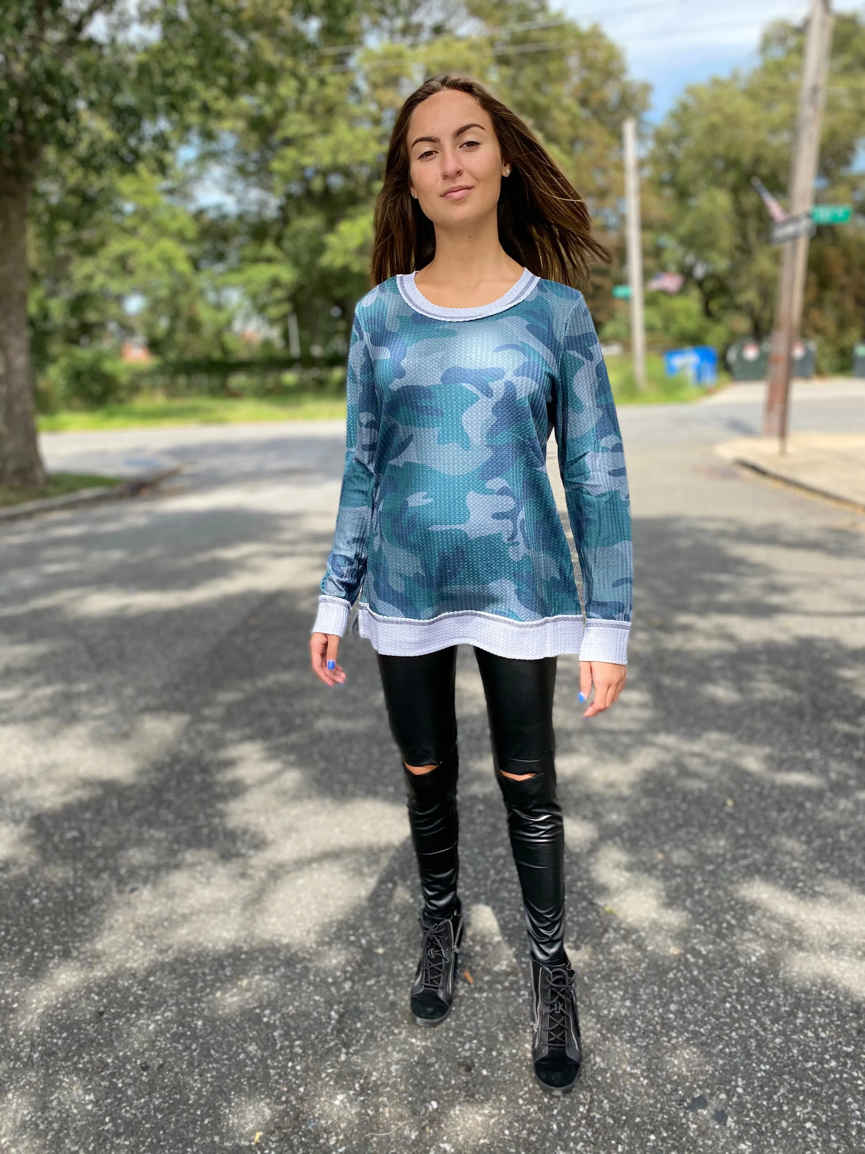 thermal camo waffle top