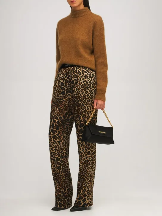 Tom Ford   Printed logo silk satin pajama pants 