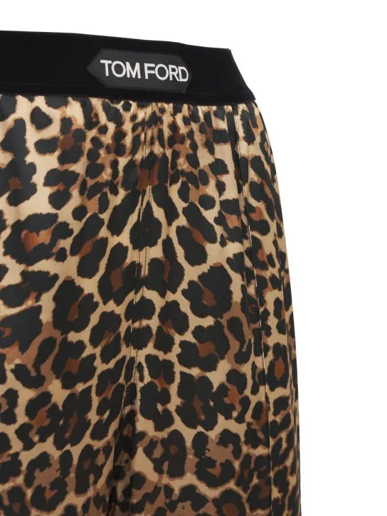 Tom Ford   Printed logo silk satin pajama pants 