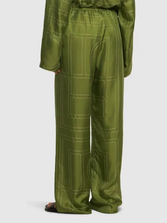 Toteme   Monogram silk pajama pants 