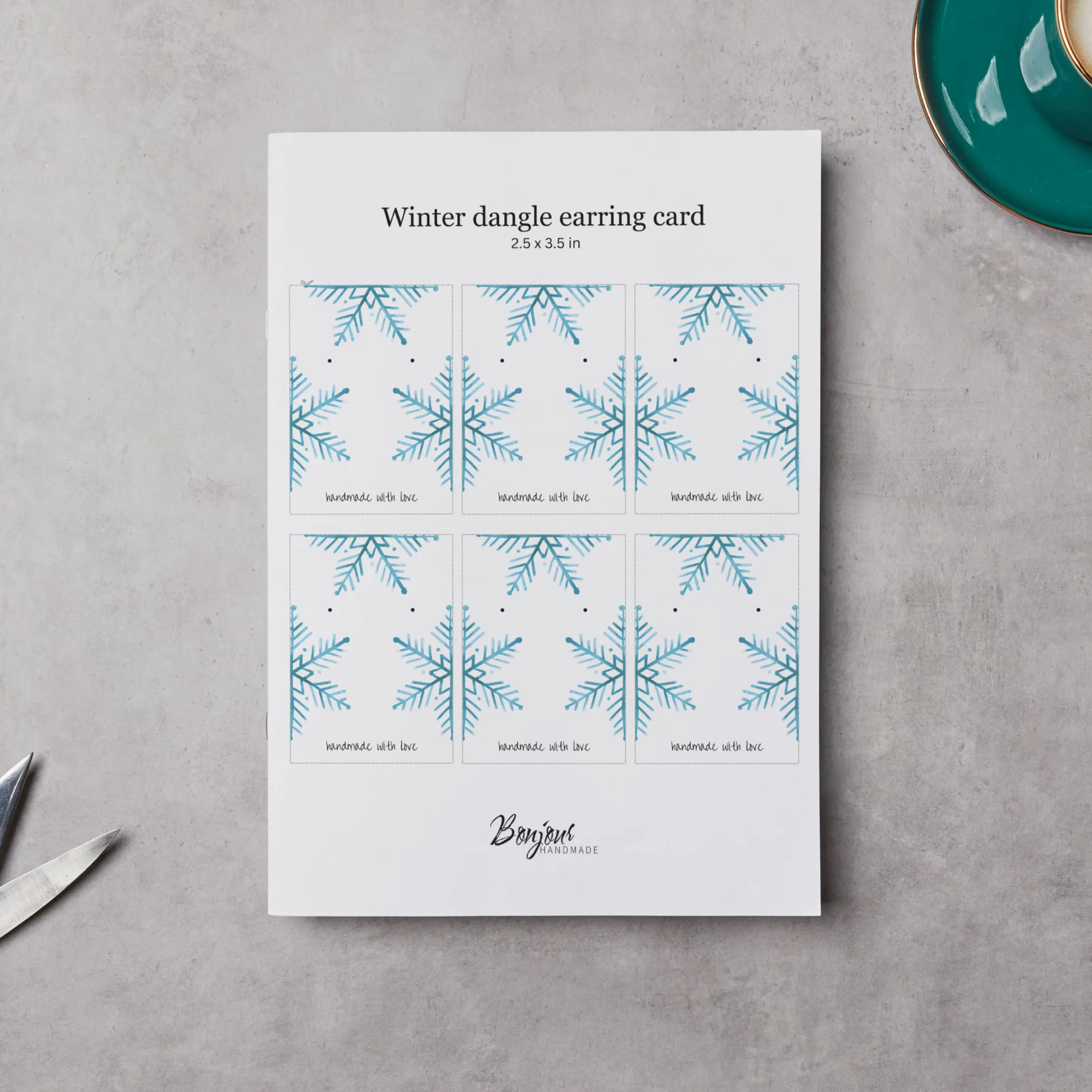 Winter Whimsy Earring Card Printables - Handmade with love