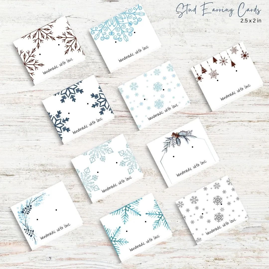 Winter Whimsy Earring Card Printables - Handmade with love