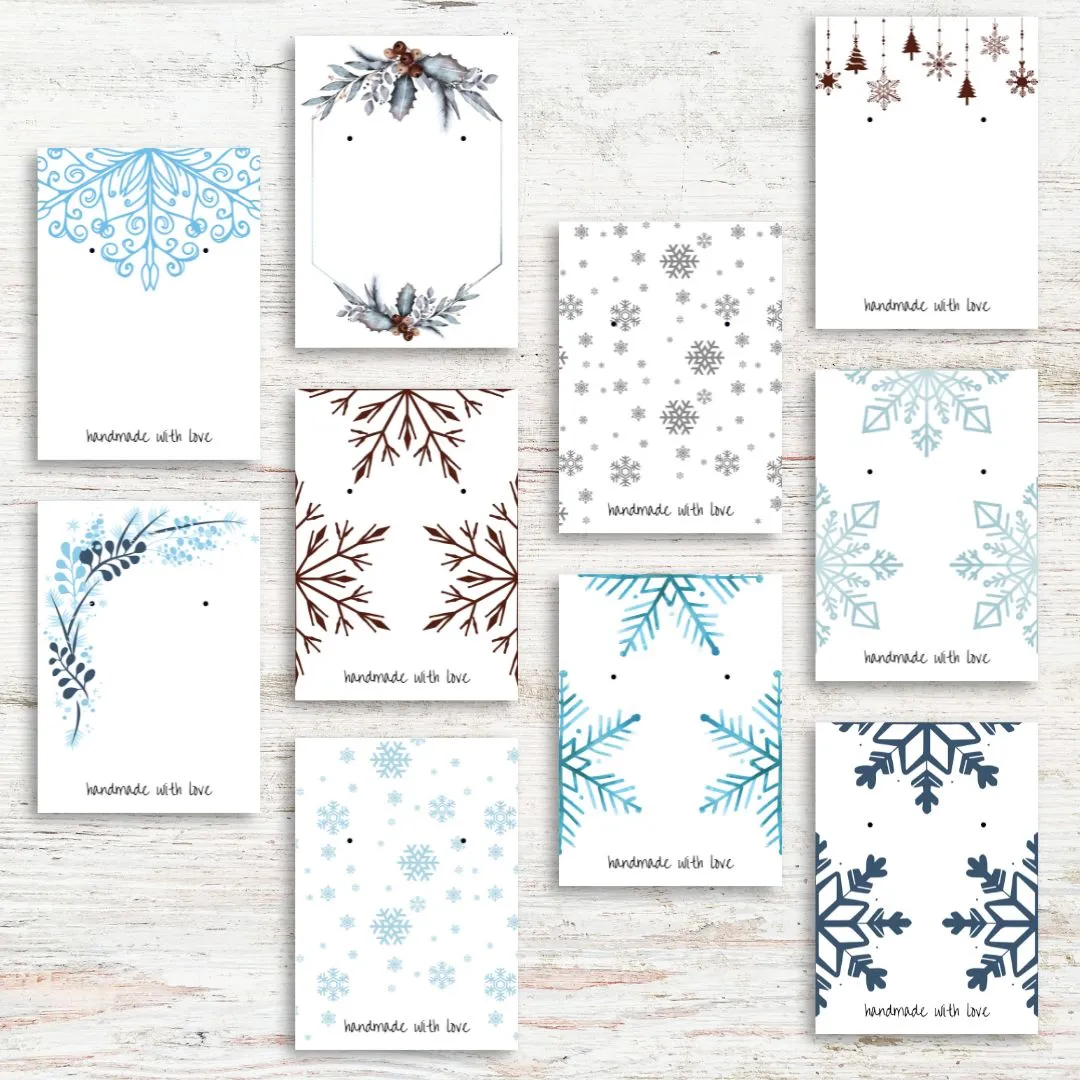 Winter Whimsy Earring Card Printables - Handmade with love
