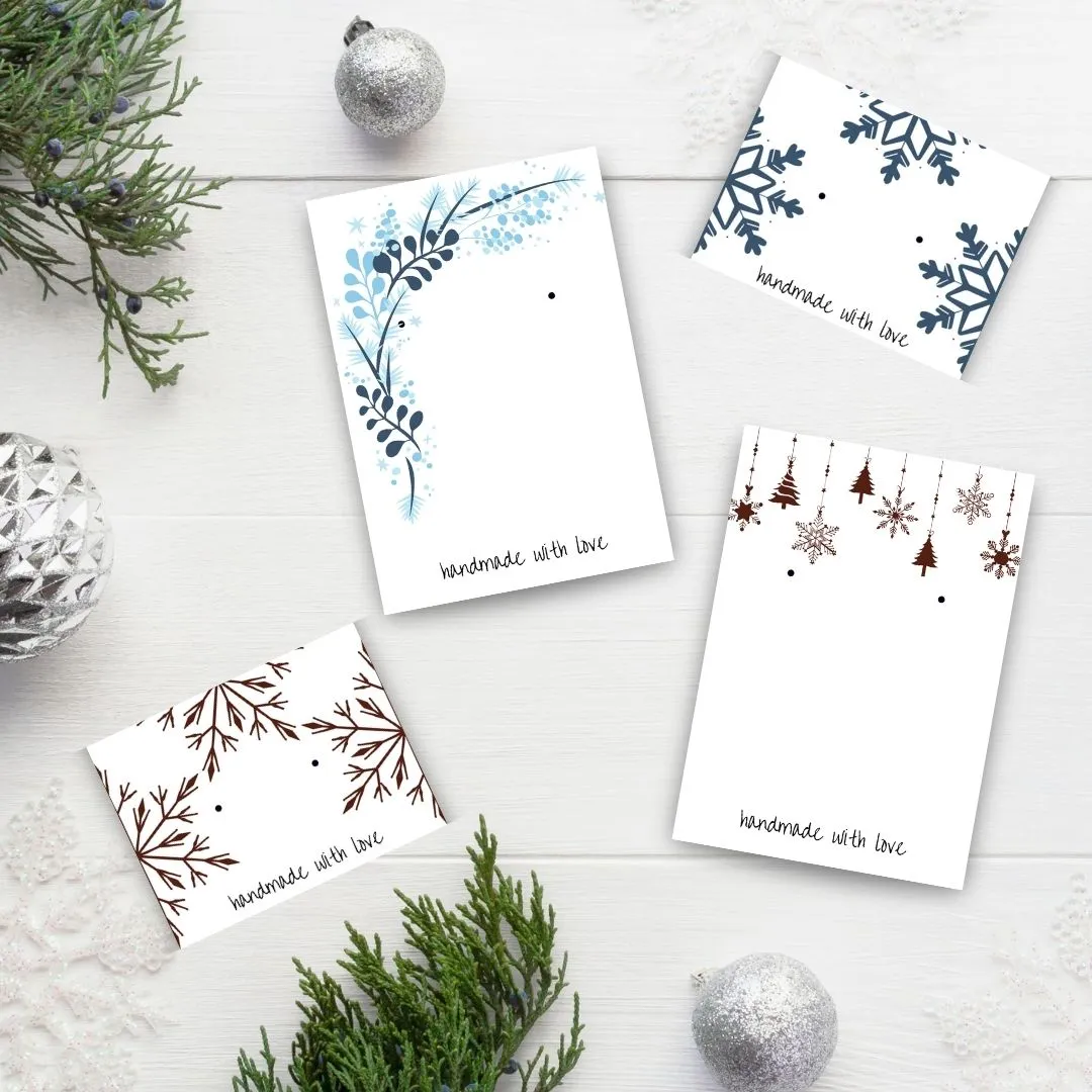 Winter Whimsy Earring Card Printables - Handmade with love